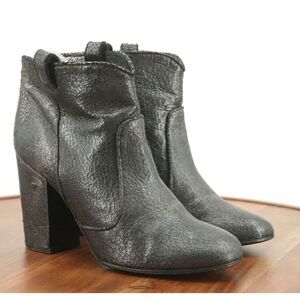 Laurence Dacade Womens Metallic Pete Distressed Crackled Ankle Boots Size 40 / 9